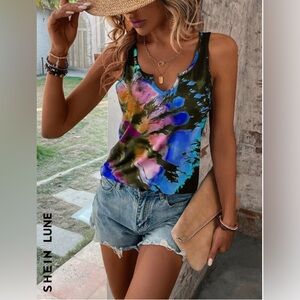 Multicolor Tie-Dye Women's Tank Top